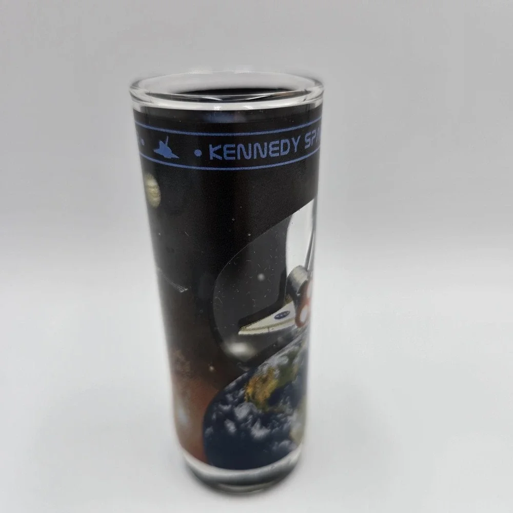 Kennedy Space Center Shot Glass Space‎ Shuttle NASA Souvenir 4 1/8